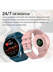 Men's and women's smartwatches, fitness trackers and heart rate, sleep monitor IP67 waterproof 1.28" full touch screen fashion sports watch Android IOS, RT-ZL02Pro Blue