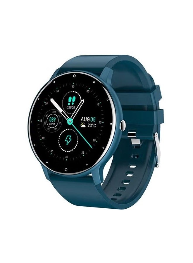 Men's and women's smartwatches, fitness trackers and heart rate, sleep monitor IP67 waterproof 1.28" full touch screen fashion sports watch Android IOS, RT-ZL02Pro Blue