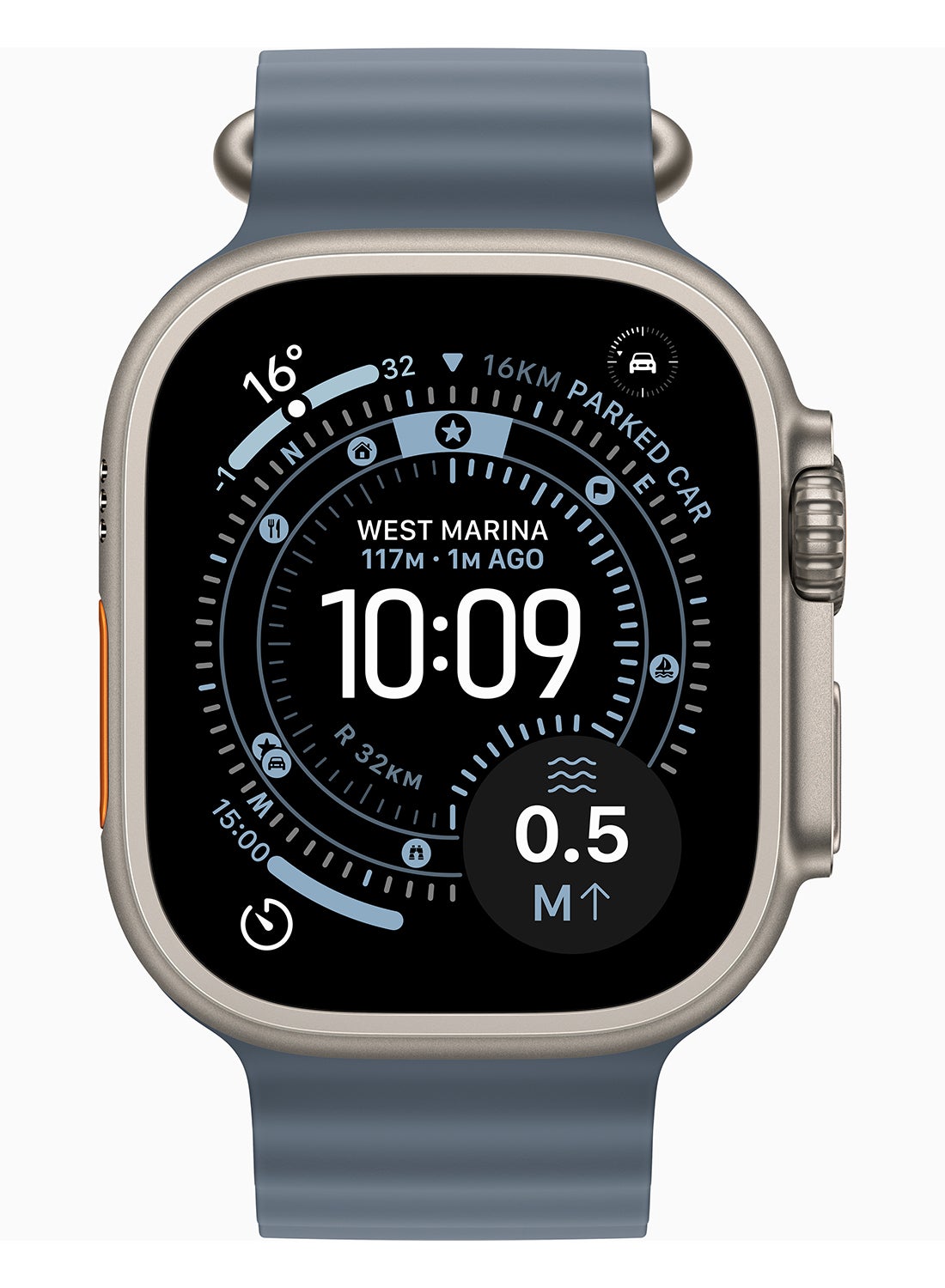 Watch Ultra 3 GPS + Cellular 49mm Natural Titanium Case With Anchor Blue Ocean Band