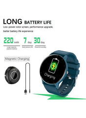 Men's and women's smartwatches, fitness trackers and heart rate, sleep monitor IP67 waterproof 1.28" full touch screen fashion sports watch Android IOS, RT-ZL02Pro Blue